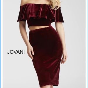 Women dress Jovani 2 piece burgundy size 2 Orig. $500